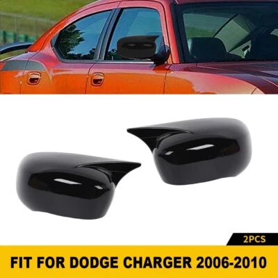 2x Gloss Black Door Mirror Cover Accessories For Dodge Charger/Chrysler 300C 05+ Foto 1 de 4
