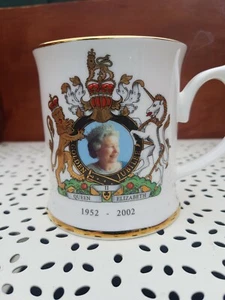 Bone China Mug 2002 - Elizabeth II 50 Years Reign as the Queen - Picture 1 of 4