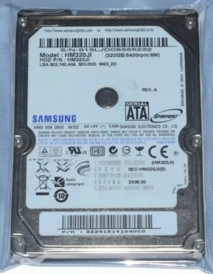 Samsung HM320JI 320GB 5400RPM 8MB SATA 2.5" Laptop HDD Hard Drive 9.5mm - Image 1 of 4
