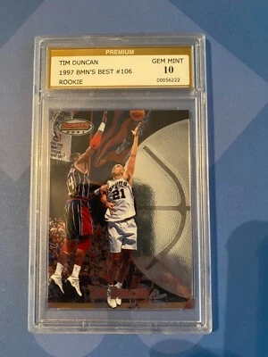 Tim Duncan rc card bowmans best #106 graded 10 mnt pristine  - Image 1 of 2