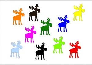 10x Bügelbild Bügelbilder Aufnäher Miniblings 32mm FLOCK Elch Elche Rentier - Picture 1 of 16