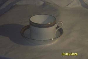 Richard Ginori ITALY: Tea Coffee Cup & Saucer Palermo Black Pattern Store ~ RARE - Picture 1 of 4