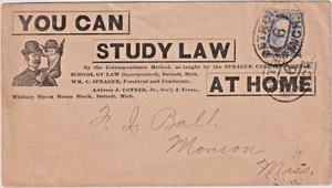 Detroit Mich Illust advt cover YOU CAN STUDY LAW AT HOME Sprague School (g51) - Picture 1 of 1