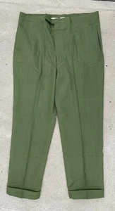 Vintage Hatfield Permanent Press Green Polyester Pants Slacks 37 X 28 - Picture 1 of 10