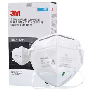 50PCS/BOX 3M 9502+ NIOSH N95 KN95 P2 Face Mask Particulate Respirator Headband - Picture 1 of 4