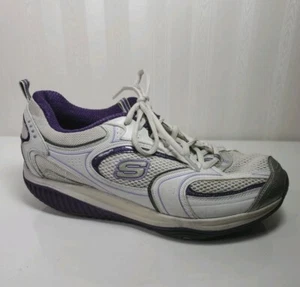 Skechers Shape-Ups Fitness Cuero Malla Blanco Púrpura Zapato Rocker Talla 9 EE. UU. 39 UE  - Imagen 1 de 12