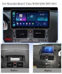10.33'' w/ Carplay 4+32GB Car Stereo Radio For Benz C Class W204 S204 2007-2011 - Picture 1 of 23