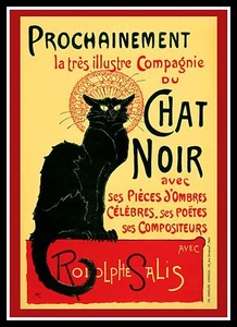 Póster de colección Chat Noir Rodolphe Salis lienzo imán de nevera 11x15 grande - Imagen 1 de 2