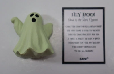 TBOT HEY BOO Glow in the dark GHOST miniature figurine Halloween Ganz
