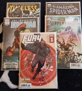 Marvel Comics- Fury #1, Conan #4,Spider-man #29, Timeless #1 Ironman Disney 100 - Picture 1 of 6