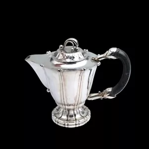 Georg Jensen. Antique 830s Silver Coffee Pot #4 - Anno 1919. - Picture 1 of 11