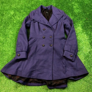 Samsoe Samsoe Coat Womens Medium wool Double Breasted Outdoors Overcoat Pea - Picture 1 of 13