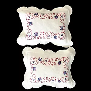 DEA Italy Embroidered Boudoir Pillow Sham Egyption Cotton White 22 x 17 1/2 - Picture 1 of 8