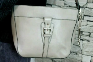 ETIENNE AIGNER DAMEN ECHT LEDER SCHULTER TASCHE LOGO ANHÄNGER GRAU - Bild 1 von 11