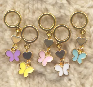 Mini Butterfly Knitting Stitch Markers Enameled Butterflies Set of 5 /SM119B - Picture 1 of 2