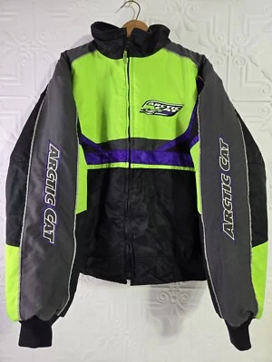 Chaqueta De Colección Años 90 Arctic Cat Thinsulate Moto de Nieve Para Hombre Talla M Verde Negro Púrpura Foto 1 de 4