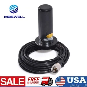 Dualband VHF UHF Ham Mobile Radio Antenna PL259 5M Cable with UHF Female Base - Picture 1 of 9