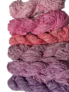 Bolsa de agarre 100 g rosa mezcla tonos hilo de seda plátano reciclado - Imagen 1 de 1