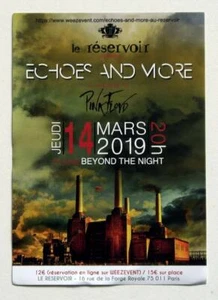 Rare flyer ECHOES AND MORE a Tribute to PINK FLOYD 14/03/2019 * Not a Ticket - Picture 1 of 1