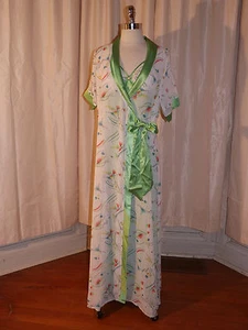 VESTIDO Y VESTIDO PEIGNOIR transparente de colección con clase estampado artístico talla s satinado espalda abierta maxi SIN USAR - Imagen 1 de 11
