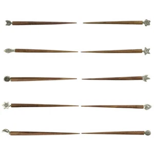 Women Juda Hair Pin Wood & Metal Handmade Beautiful Design Traditional Stick Pin - Picture 1 of 40