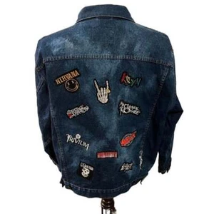 Vintage John Gee Jeansjacke mit Sick Rock & Metal Patches XL - Bild 1 von 3