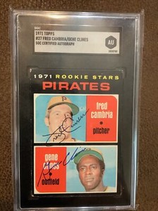1971 topps #27 fred cambria gene clines SGC AUTO RC signed aitograph rookie card
