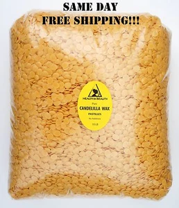 CANDELILLA WAX FLAKES ORGANIC VEGAN by H&B Oils Center PASTILLES 100% PURE 10 LB - Picture 1 of 12