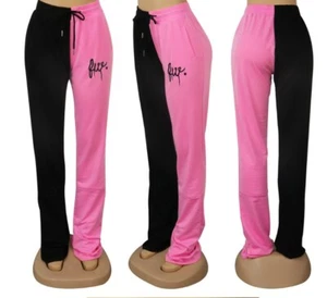 NUOVO pantalone donna vita alta tasche patchwork sportivo sciolto streetwearers #PT - Foto 1 di 11