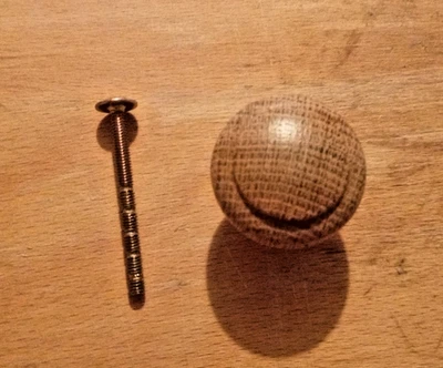 34mm OAK Solid Wooden KNOBS handle drawer cupboard furniture NEW - Image 1 of 4