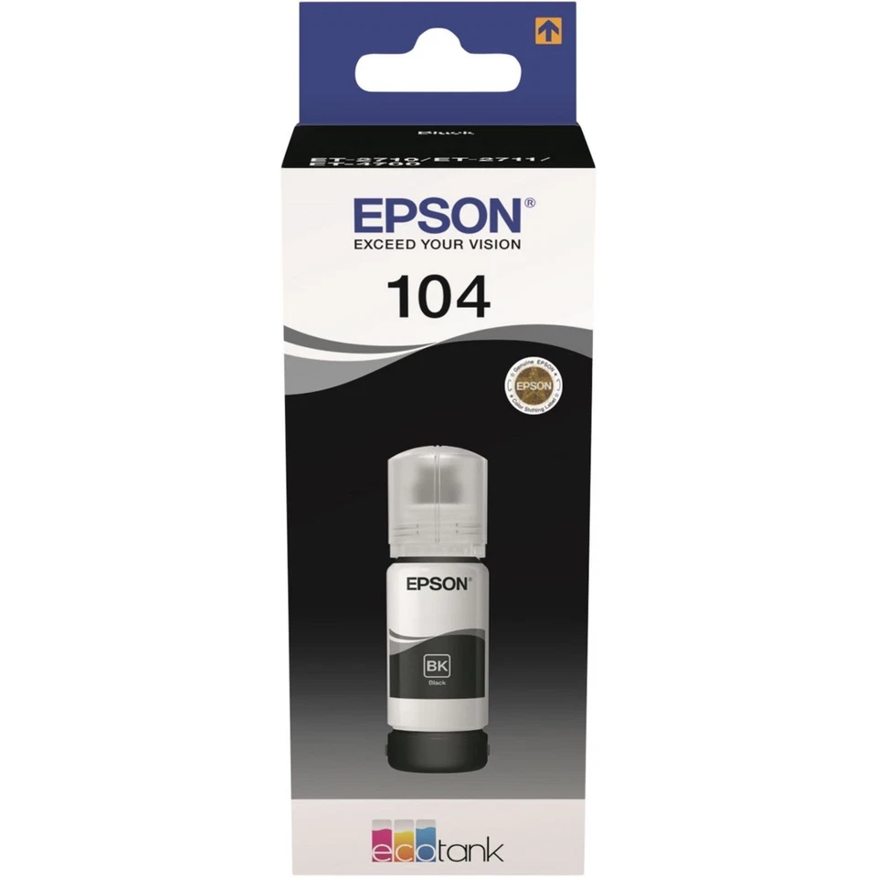 Cartouche d'encre EPSON Bouteille d'Encre Ecotank 104 Noire - C13T00P140