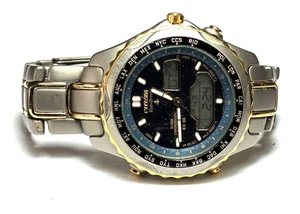 Mens Citizen Atessa Eco Drive Digital Analog Solar Titanium Wristwatch 41mm C605 - Imagen 1 de 6