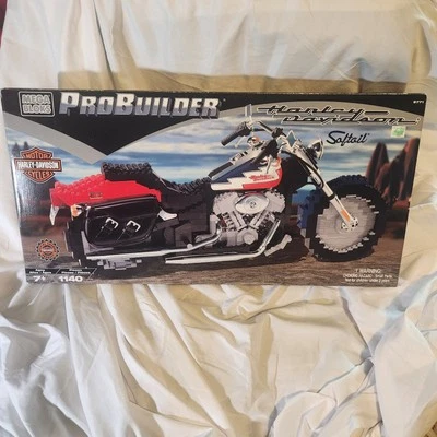 Vintage Mega Bloks Harley Davidson Probuilder Softail Motorcycle 9771 NEW - Image 1 of 4