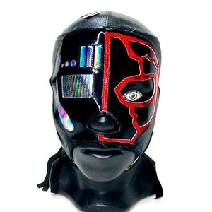 Máscara Cibernética Lucha Libre Semi Profesional Lucha Luchador Negra - Imagen 1 de 5