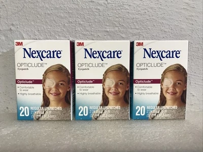 Nexcare Opticlude Eye Patch Regular Size 20 Count Box Lot Of 3 60 Total New - Image 1 of 4