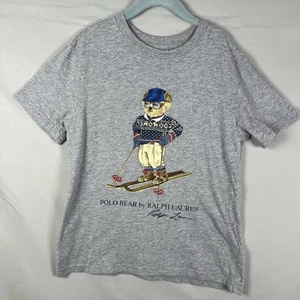 Polo Ralph Lauren Boy's Short Sleeve Preppy Snow Bear Crewneck T-Shirt Small (8) - Picture 1 of 6