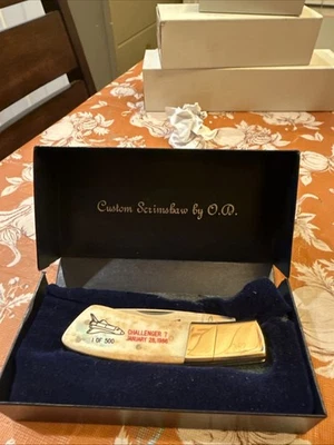 1986 Challenger Commemorative 282 Of 500 Frost Sidelock Pocket Knife - Image 1 of 4