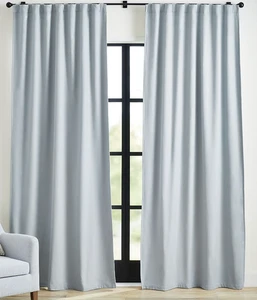 Pottery Barn 2-in-1 Pole Top Broadway 2-Vorhänge 50" x 84" Chambray blau - Bild 1 von 8