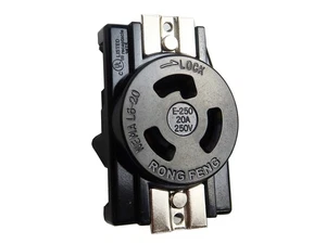 GENUINE RONG FENG E-250 20A 250V AC NEMA L6-20 GROUNDING LOCKING RECEPTACLE - Picture 1 of 2