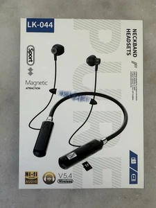 Wireless Bluetooth Neckband Headphones Mic Headset Stereo Earbuds Earphone - Picture 1 of 2