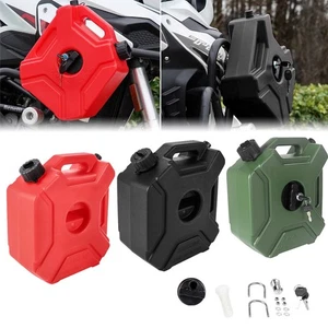 with Lock Spare Motorcycle Container Gas Gas Fuel Tank 5L Gas Can Black New & - Picture 1 of 12