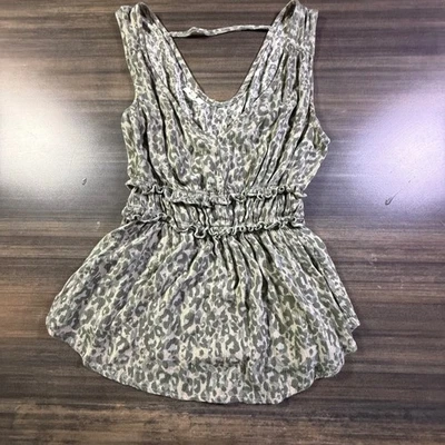 Linda camiseta sin mangas con estampado de leopardo Maurices XS con volantes cintura informal Foto 1 de 3