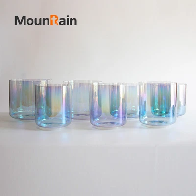 432HZ 7"C4 Rainbow Bath Energy Cosmic Light Clear Crystal Singing Bowl - Image 1 of 4