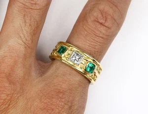 Anelli Fidanzamento Moissanite Laboratorio Moda Smeraldo Gioielli Argento 925 Regalo Bellezza - Foto 1 di 3