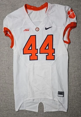 Camiseta de fútbol americano Clemson Tigers para hombre 42 L blanca usada en juegos emitida por el equipo Nike #44 Foto 1 de 4