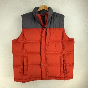 Chaleco acolchado de plumón clásico L.L.Bean Mountain naranja y gris XXL alto - Imagen 1 de 8