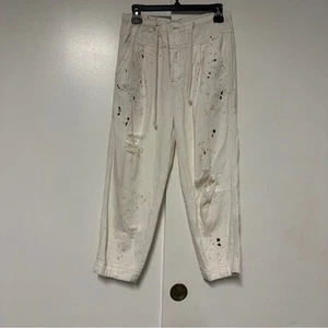 Free People Damen Jeans Mixed Up Cotton Distressed Utility Weiß Größe XS - Bild 1 von 10