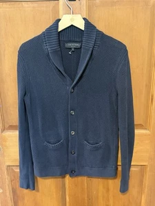 Rag & Bone Navy Blue Avery Shawl Collar Cardigan Sweater Cotton knit Women’s XS - Picture 1 of 7