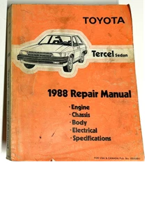 Toyota Tercel 1988 sedán manual de reparación de servicio de fábrica - Imagen 1 de 5