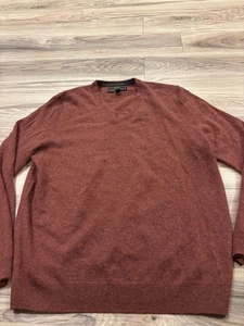 Jos. A. Bank RESERVE 100% Cashmere V Neck Maroon Sweater Size Large - Picture 1 of 5